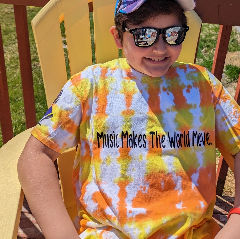 DJTeo "Music Makes the World Move." Short Sleeve Tie-dye Tee